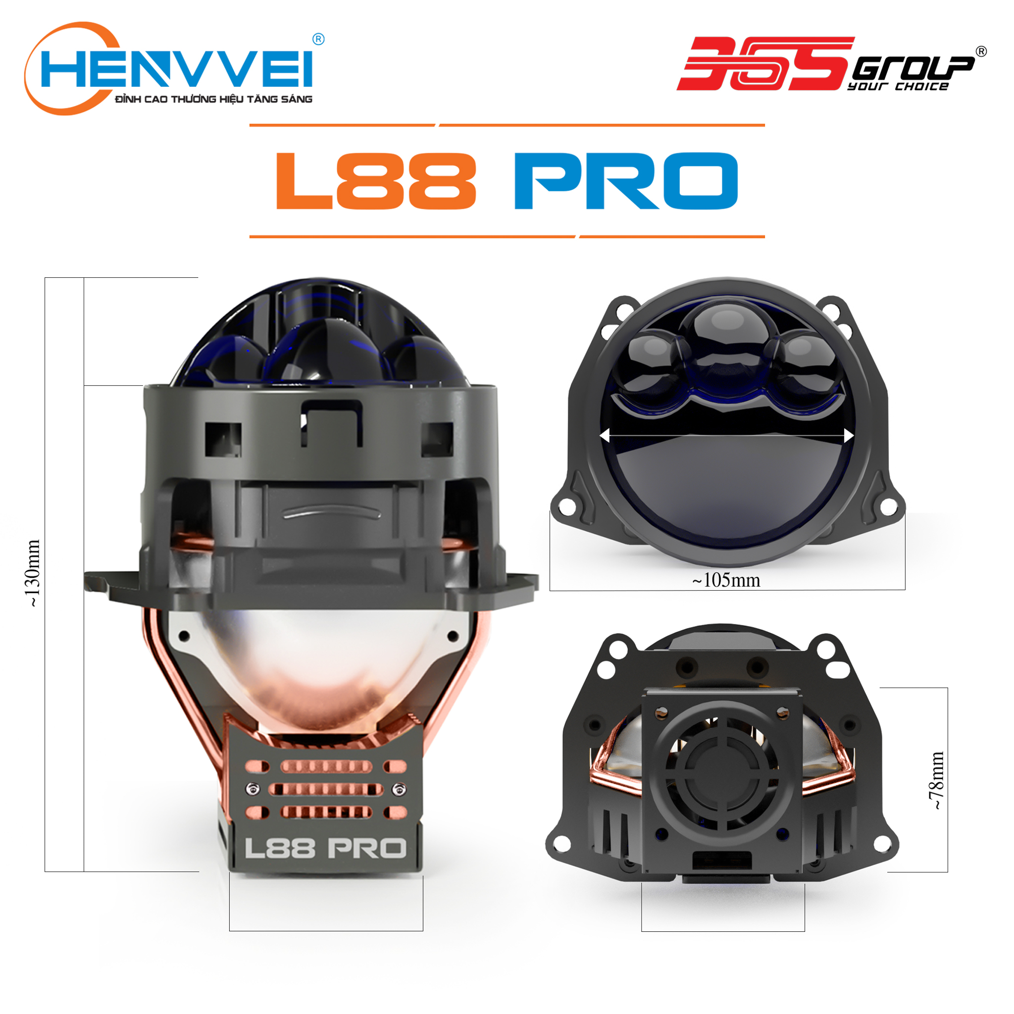 BI LED HENVVEI L88 PRO