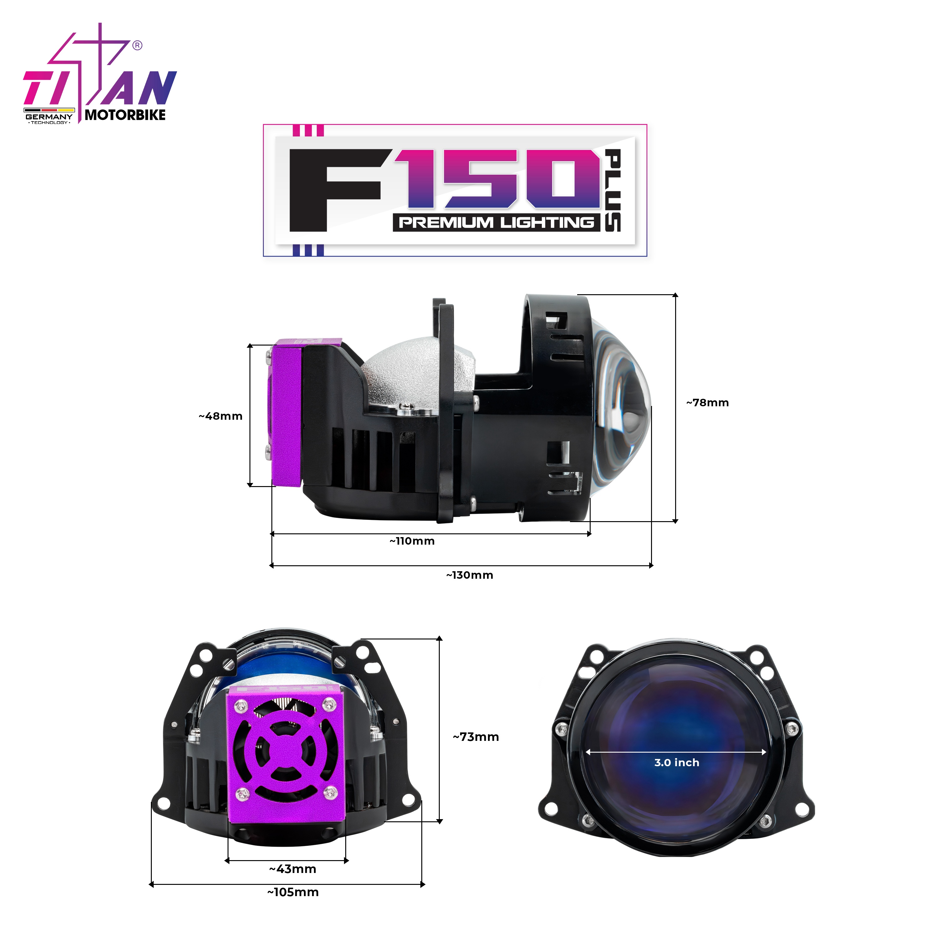 BI LED TITAN MOTO F150 PLUS V2