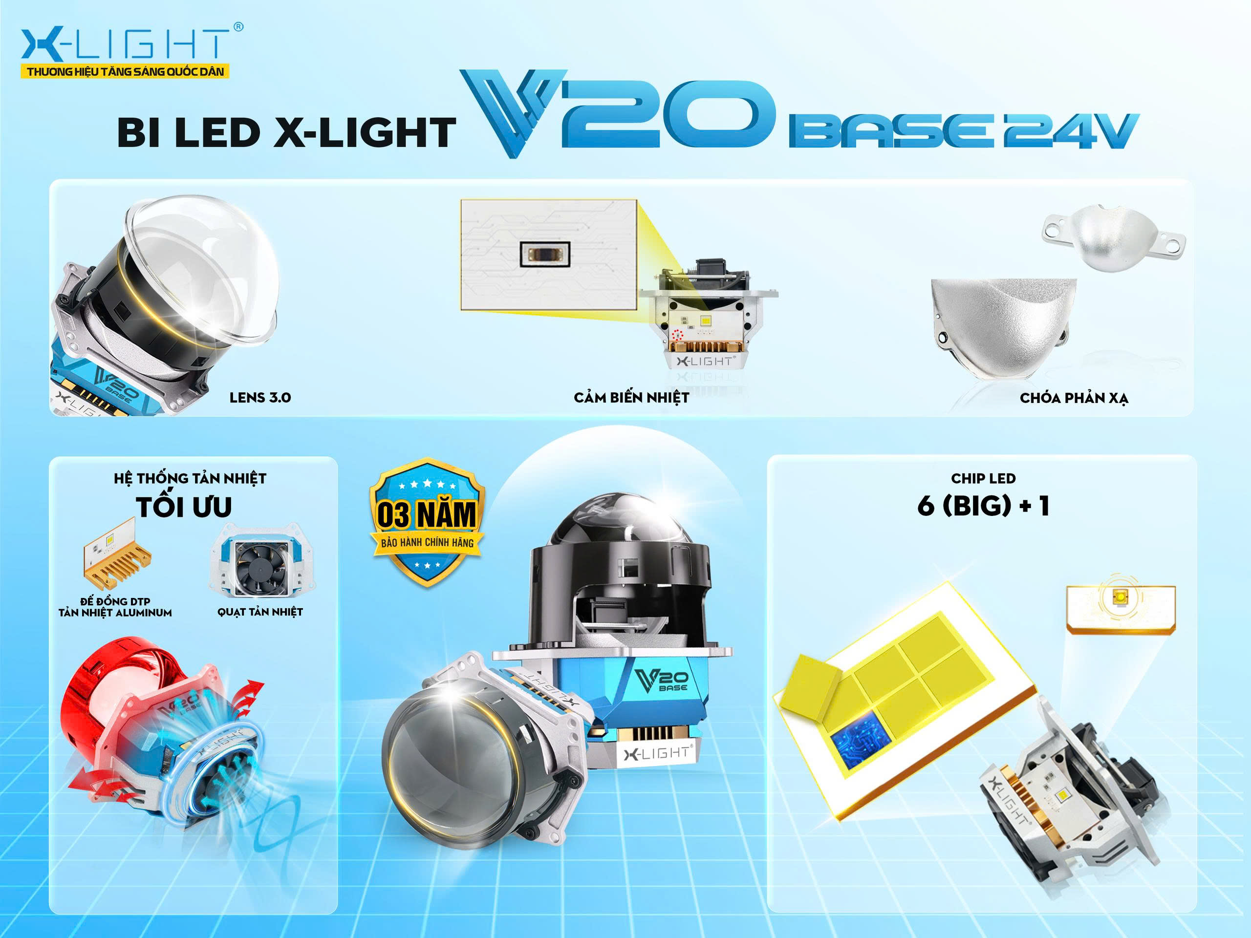 BI LED X-LIGHT V20 BASE 24V 2025