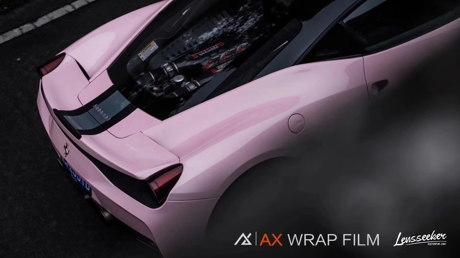 AX PPF/WRAP FILM ULTRA GLOSS SAKURA PINK – HỒNG SAKURA SIÊU BÓNG FERRARI 458 SPECIALE