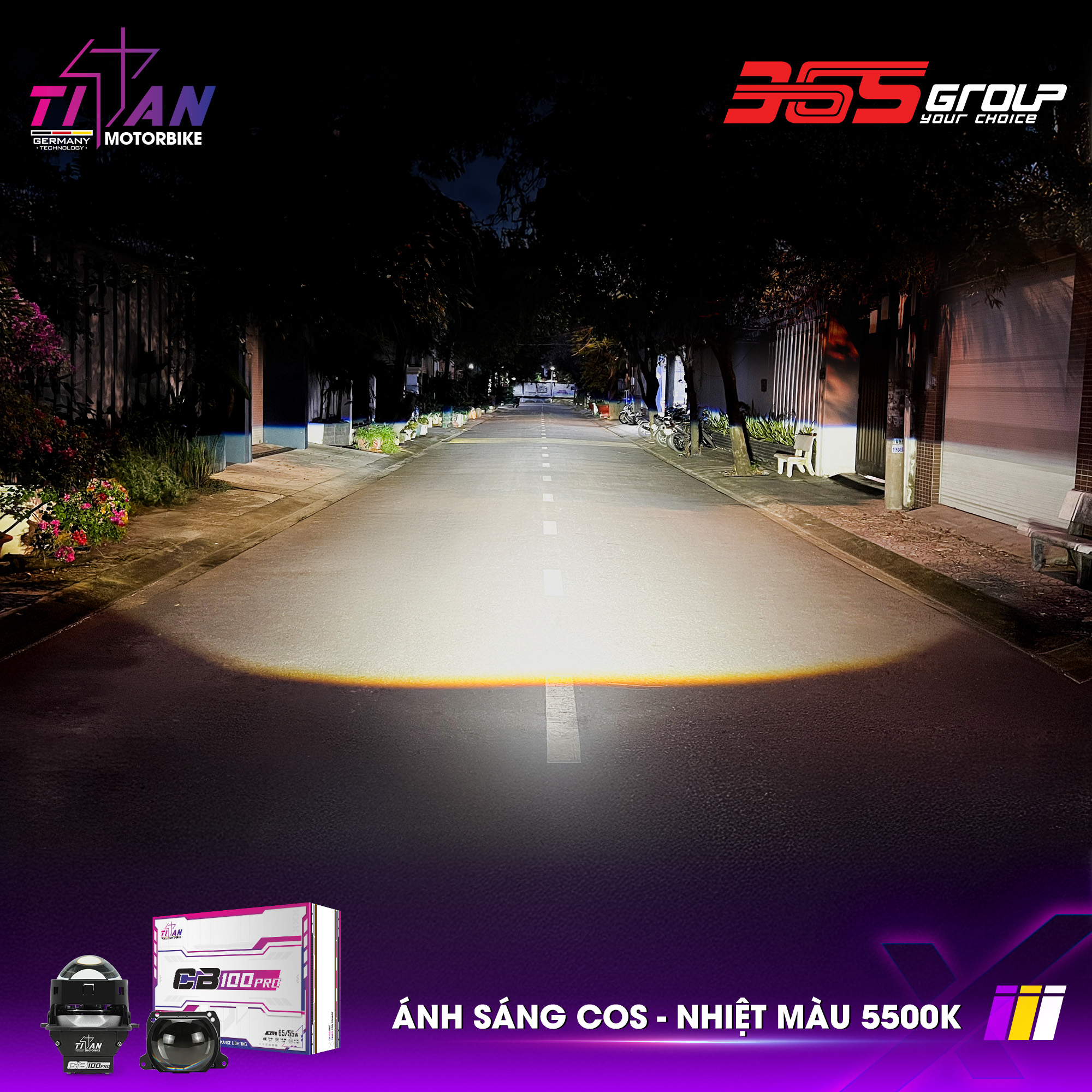 BI LED TITAN MOTO CB100 PRO SQUARE