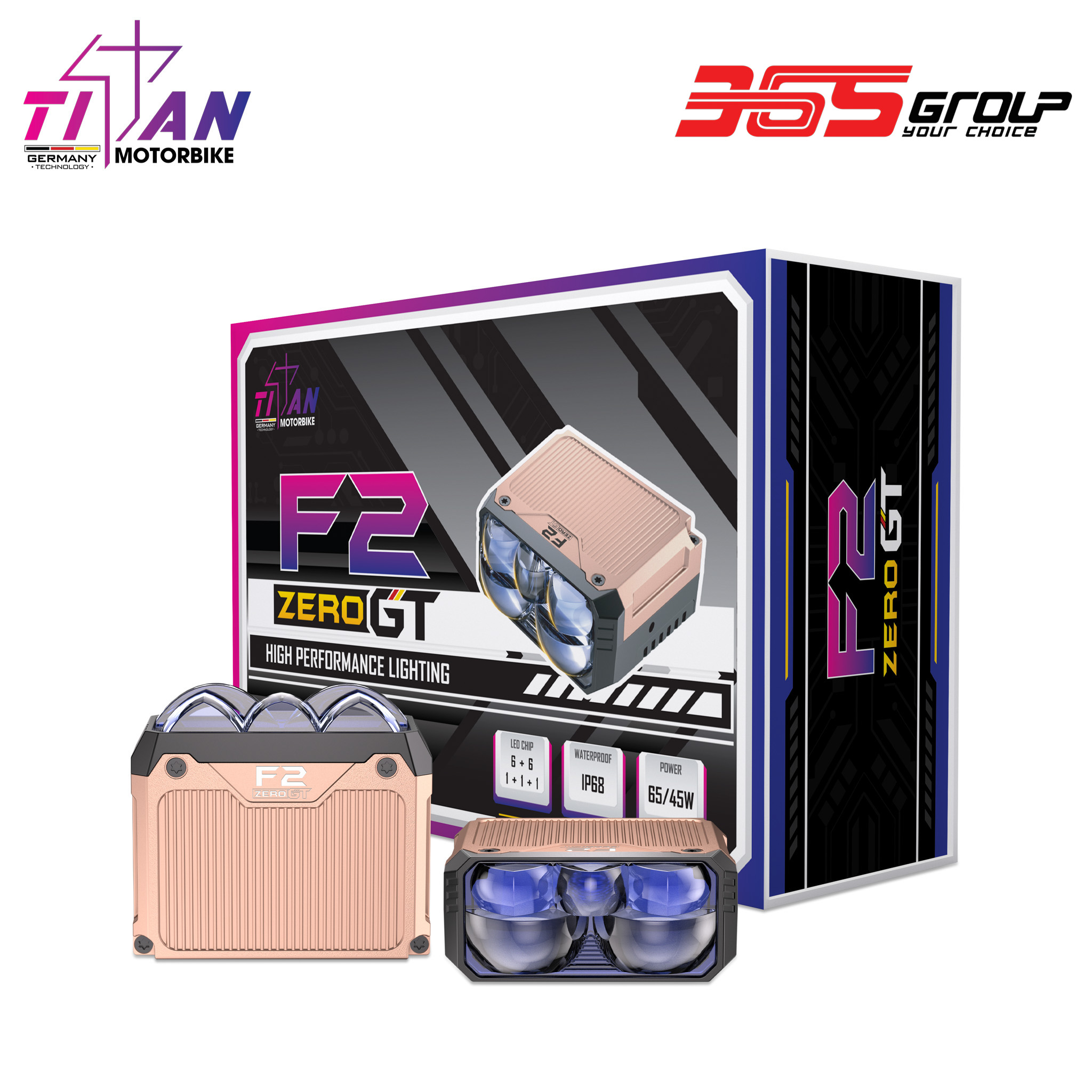 ĐÈN TRỢ SÁNG TITAN MOTO F2 ZERO GT