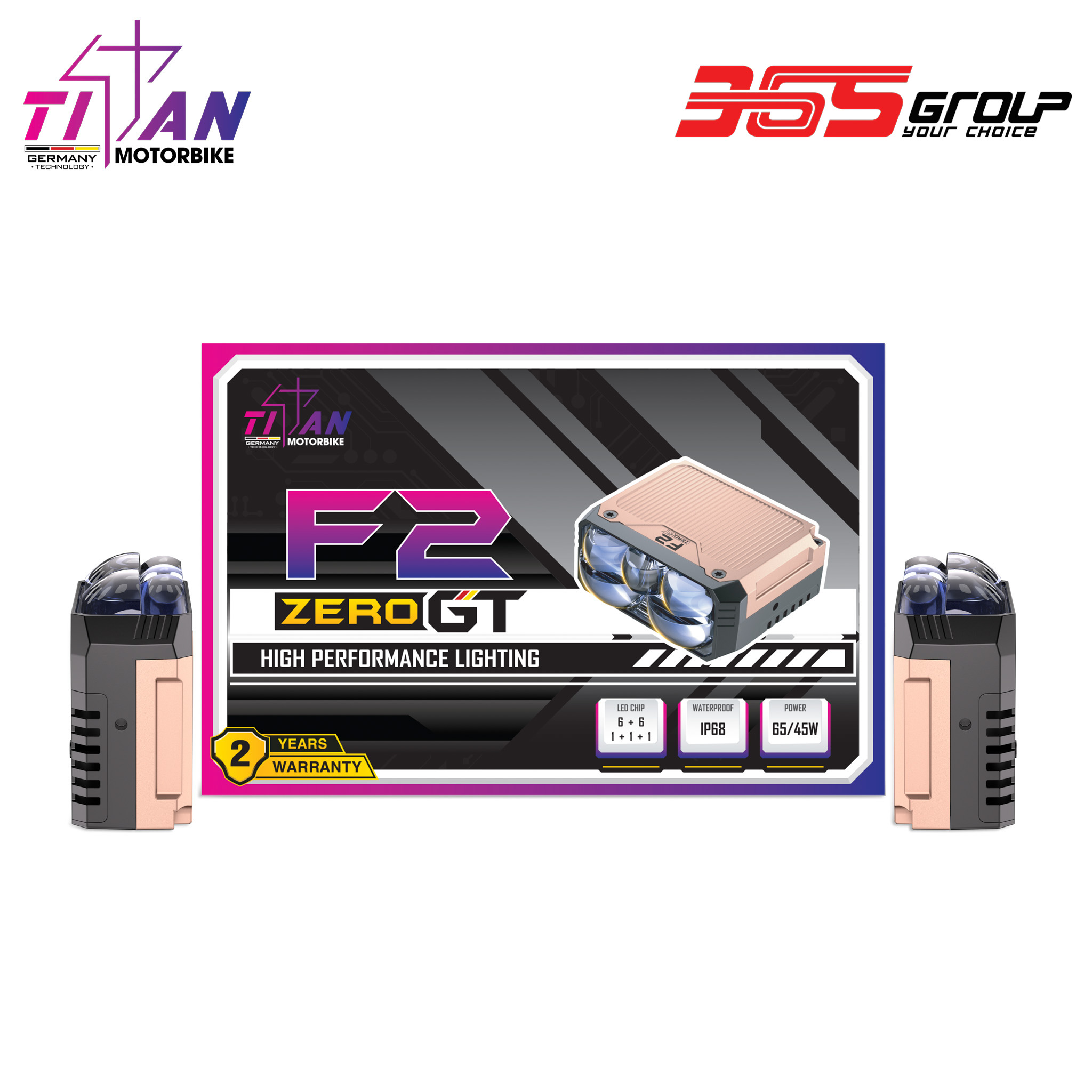 ĐÈN TRỢ SÁNG TITAN MOTO F2 ZERO GT