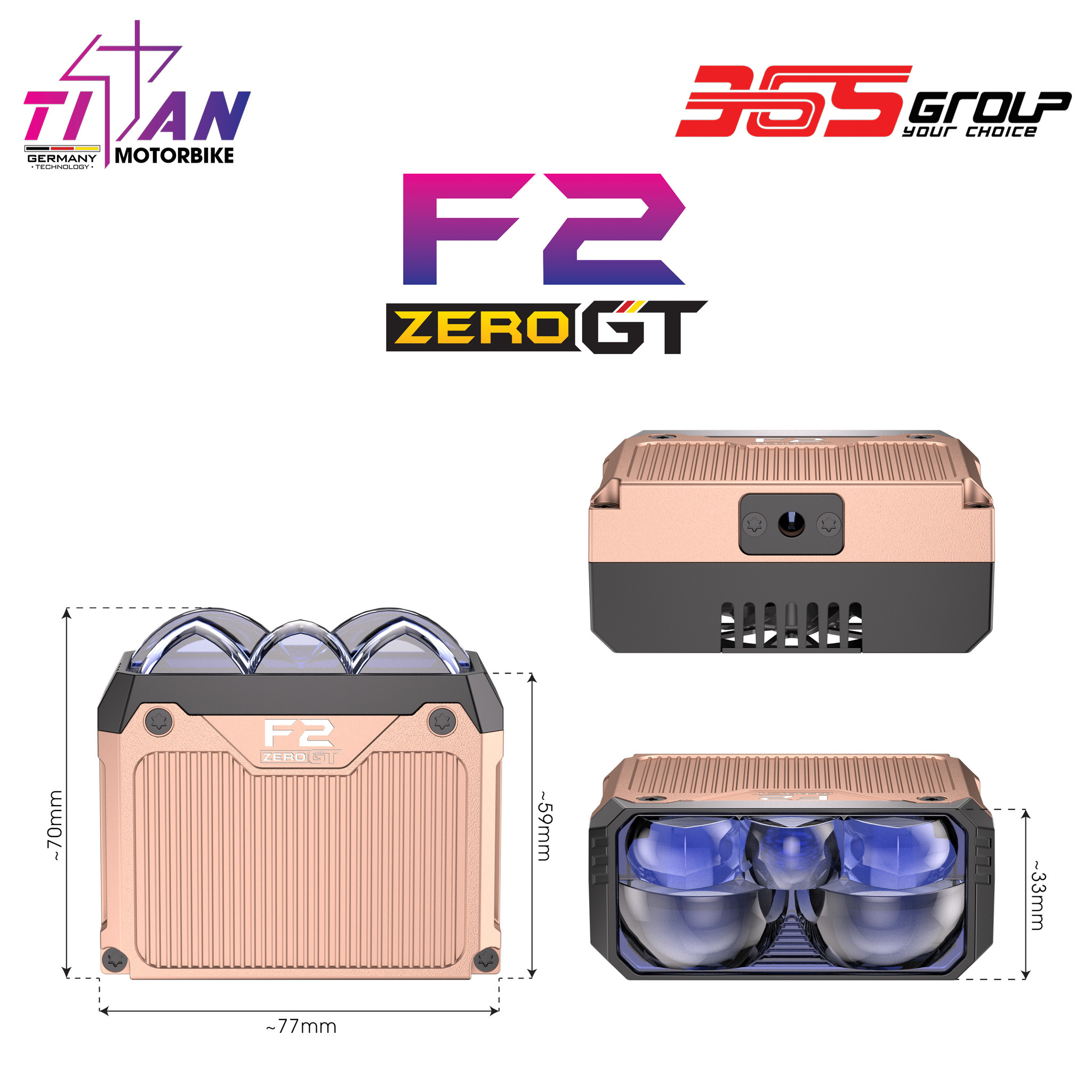 ĐÈN TRỢ SÁNG TITAN MOTO F2 ZERO GT