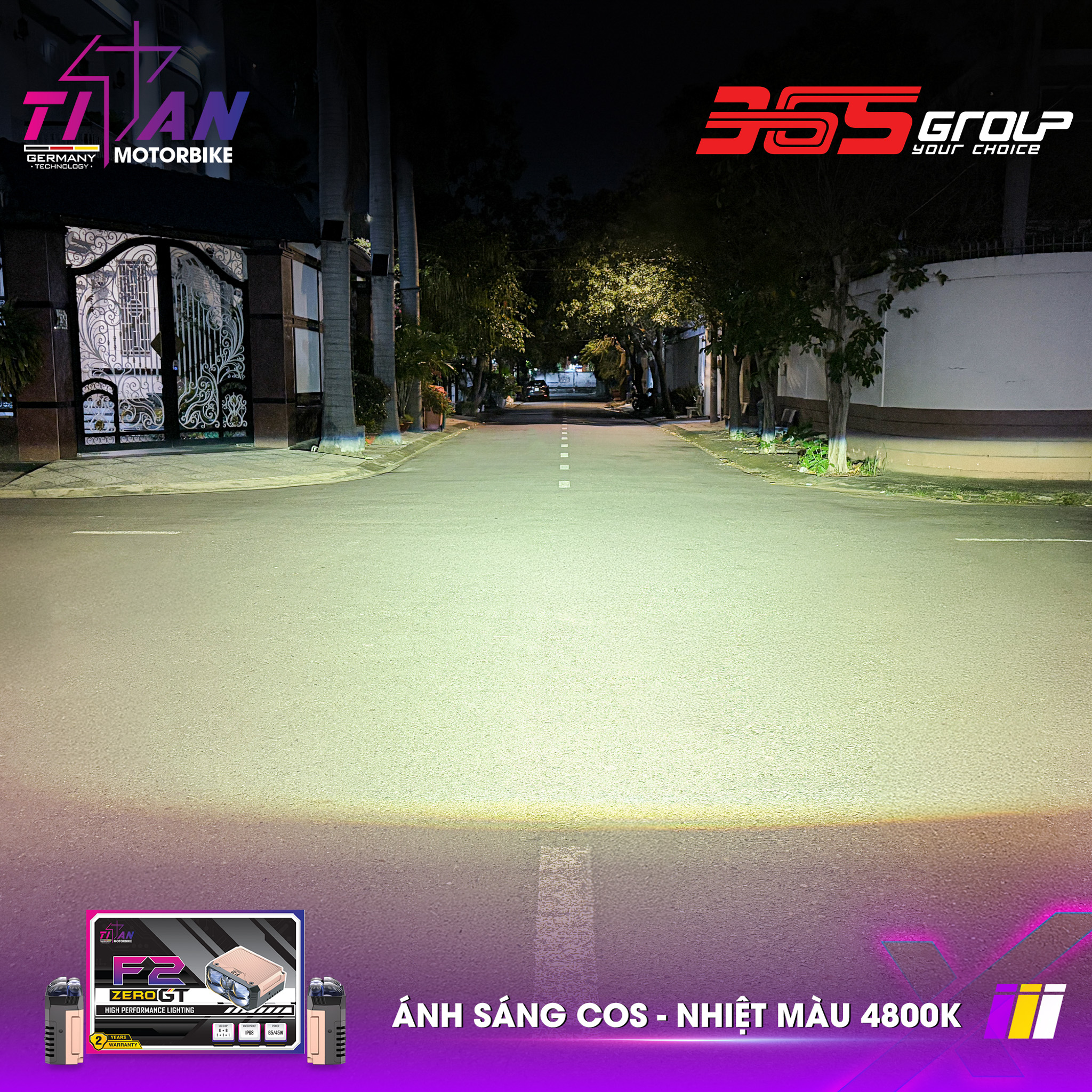 ĐÈN TRỢ SÁNG TITAN MOTO F2 ZERO GT