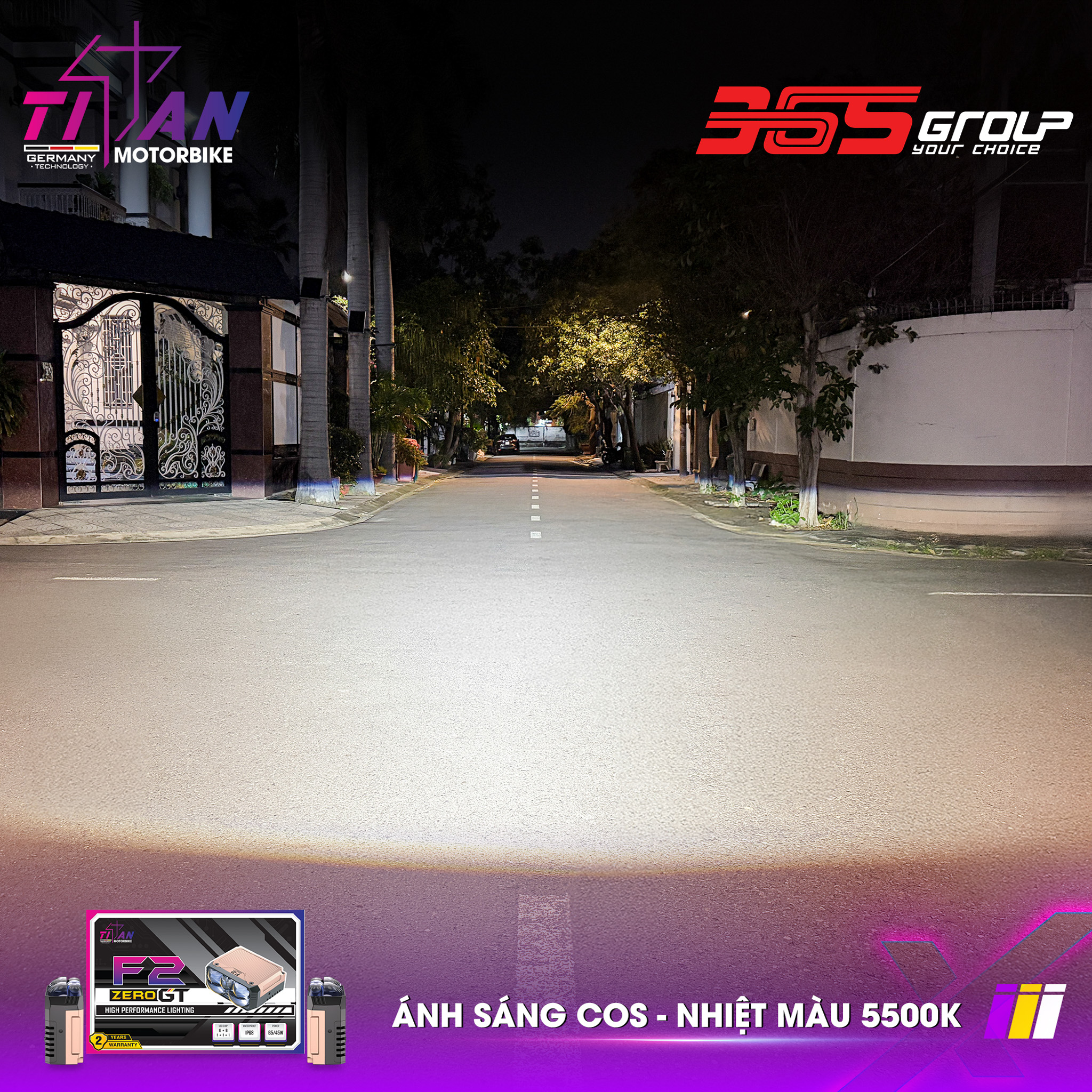 ĐÈN TRỢ SÁNG TITAN MOTO F2 ZERO GT