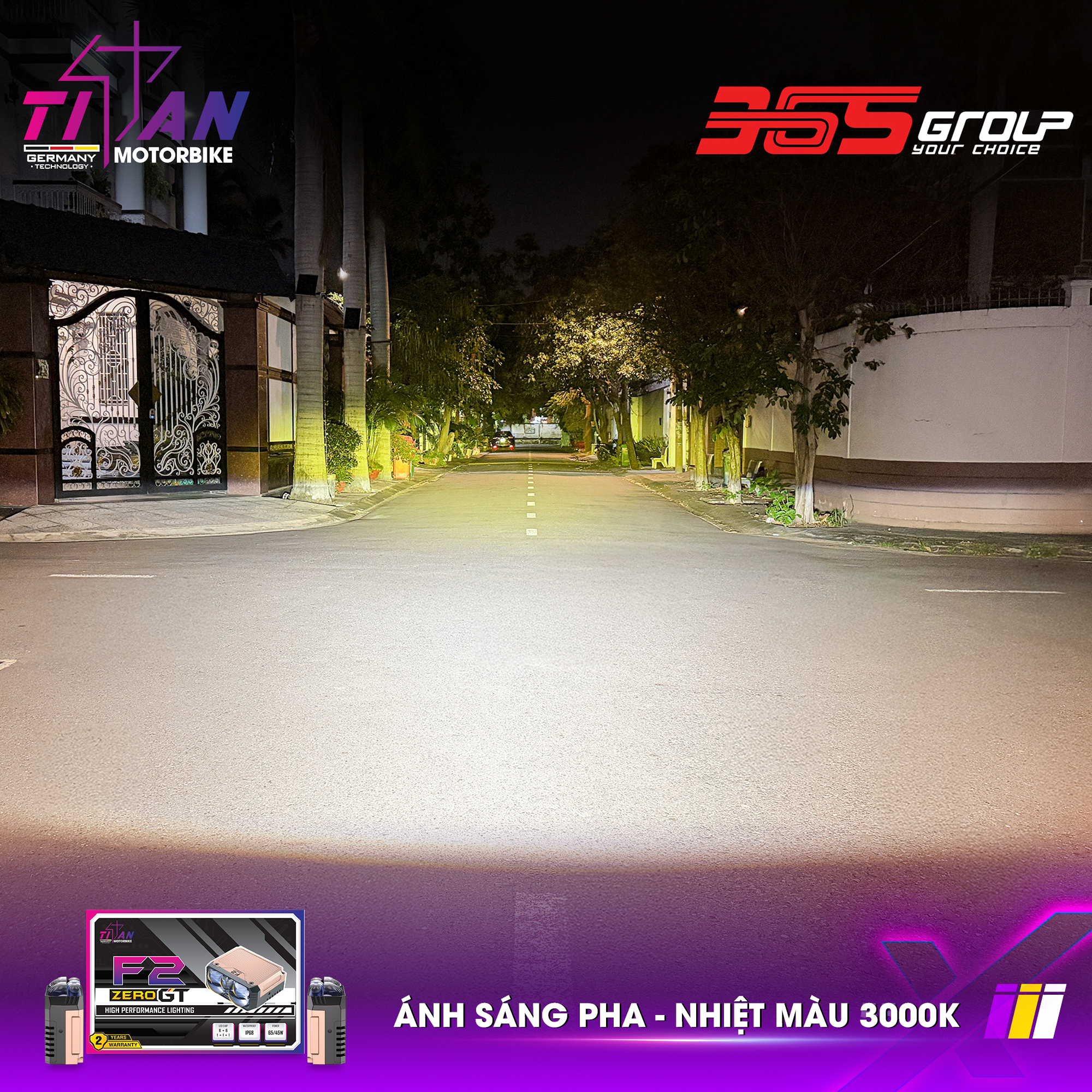 ĐÈN TRỢ SÁNG TITAN MOTO F2 ZERO GT